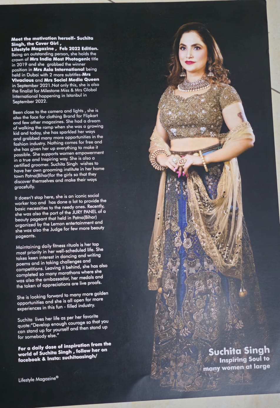 Lifestyle magazine cover girl with article February 2022